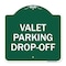 Signmission Designer Series Sign Valet Parking Drop-Off, Green & White Aluminum Sign, 18" x 18", GW-1818-22765 A-DES-GW-1818-22765 - alternate 1